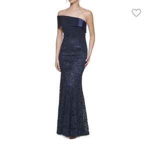 NWT Eliza J Lace One Shoulder Gown